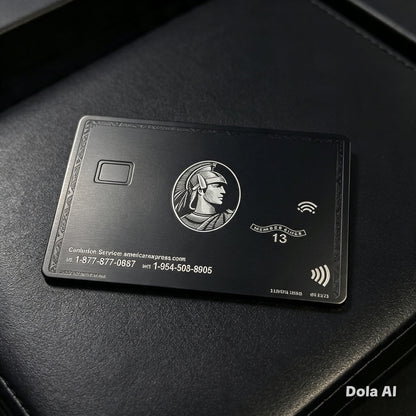 Custom AMEX Metal Card - Centurion Card - Personalized Metal Card - Laser Engraved