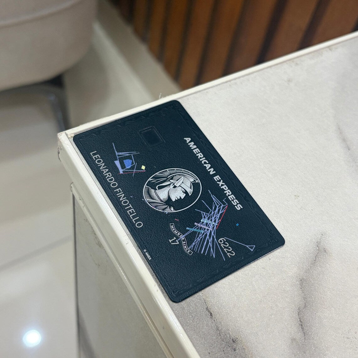 Carta AMEX in metallo personalizzata ART Black - Carta Centurion - Carta in metallo personalizzata - Incisa al laser - Fatta a mano - Regalo originale - Carta da portafoglio