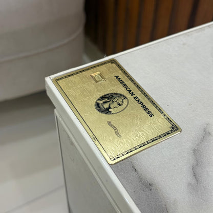 Carta AMEX in metallo dorato personalizzata - Centurion Card - Carta in metallo personalizzata - Incisa al laser - Fatta a mano - Regalo originale - Carta da portafoglio