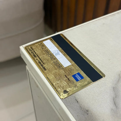 Custom 24k Gold AMEX Metal Card - Centurion Card - Personalized Metal Card - Laser Engraved - Handmade - Novelty Gift - Wallet Card