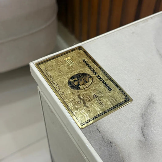 Custom 24k Gold AMEX Metal Card - Centurion Card - Personalized Metal Card - Laser Engraved - Handmade - Novelty Gift - Wallet Card