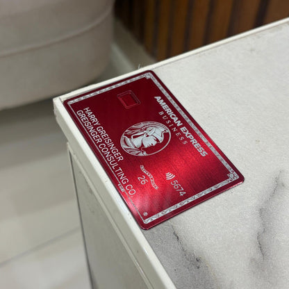 Carta AMEX Plum personalizzata in metallo - Carta Centurion - Carta in metallo personalizzata - Incisione laser - Fatta a mano - Regalo originale - Carta da portafoglio