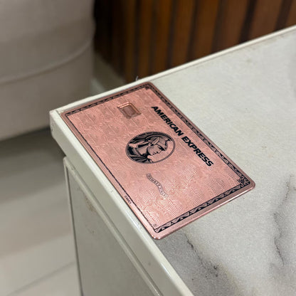 Custom Rose Gold AMEX Metal Card - Centurion Card - Personalized Metal Card - Laser Engraved - Handmade - Novelty Gift - Wallet Card