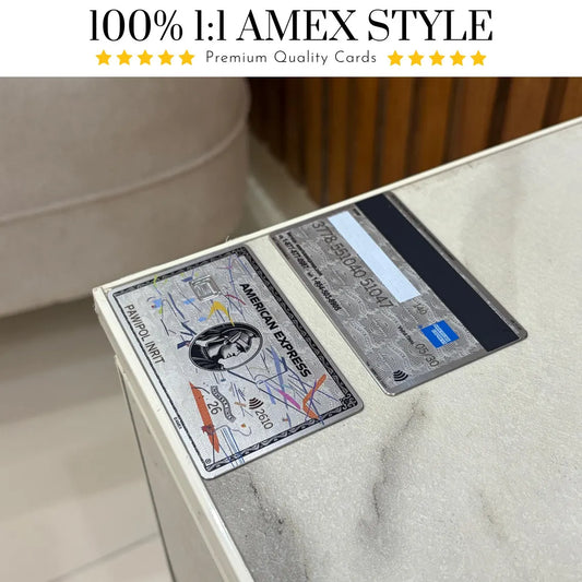 Carta Metal Platinum ART AMEX personalizzata - Carta Centurion - Carta in metallo personalizzata - Incisa al laser - Fatta a mano - Regalo originale - Carta da portafoglio
