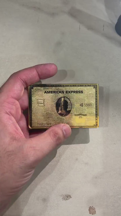 Custom 24k Gold AMEX Metal Card - Centurion Card - Personalized Metal Card - Laser Engraved - Handmade - Novelty Gift - Wallet Card