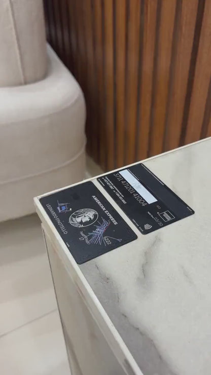 Carta metallica personalizzata Platinum ART AMEX - Carta Centurion - Carta in metallo personalizzata - Incisa al laser - Fatta a mano - Regalo originale - Carta da portafoglio