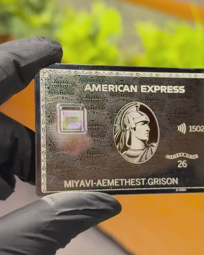 Replica carta Amex Platinum Mirror - Carta in metallo personalizzata - Regalo da collezione di lusso inciso in acciaio inossidabile per portafoglio - Regalo di matrimonio edizione limitata