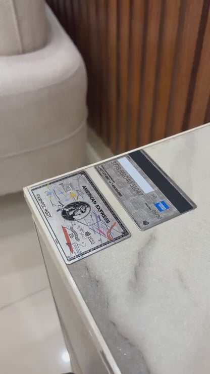 Carta Metal Platinum ART AMEX personalizzata - Carta Centurion - Carta in metallo personalizzata - Incisa al laser - Fatta a mano - Regalo originale - Carta da portafoglio