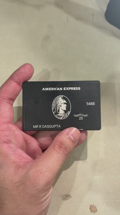 American Express Black Card - Centurion Card - Carta in metallo personalizzata - Incisa al laser - Fatta a mano - Regalo originale - Carta da portafoglio