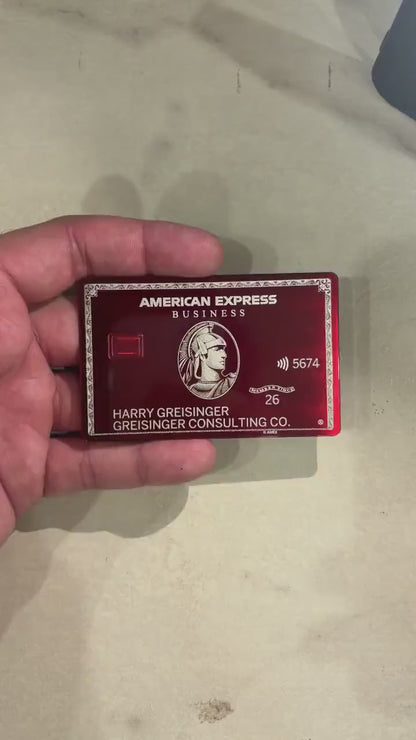 Carta AMEX Plum personalizzata in metallo - Carta Centurion - Carta in metallo personalizzata - Incisione laser - Fatta a mano - Regalo originale - Carta da portafoglio